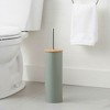 Evideco French Home Goods Metal Toilet Brush and Holder Set With Bamboo Lid - 2 of 4