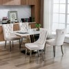 Lyngins Modern Armless Dining Chair Set of 2, High-end Tufted Solid Wood Kitchen Chair with Chrome Steel Legs, Velvet Upholstered Living Room Chair - 4 of 4