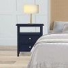 PAGED Wooden Nightstand with 2 Drawers and Open Shelf, Modern Side Table, Bedside Storage Cabinet for Bedroom, Living Room - 2 of 4