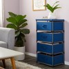 Juvale 4-Tier Tall Closet Dresser with Drawers - Clothes Organizer and Small Fabric Storage for Bedroom (Navy Blue) - 2 of 4