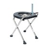 Flash Furniture Medical Grade Folding Travel Toilet with Cushioned Seat and Non-Slip Feet-SIL/BK - 3 of 4
