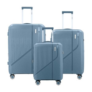 IZOD Zora Lightweight Polycarbonate Hard Shell 3 Piece Luggage Set - (20", 24", 28") with 360° Dual Spinning Wheels and Combo Lock - 1 of 4