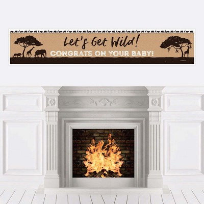 Big Dot of Happiness Wild Safari - African Jungle Adventure Baby Shower Decorations Party Banner