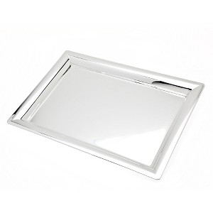 HomeRoots 16" Silver Stainless Steel Serving Tray - 1 of 4