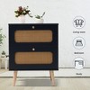 LIVAREEmlen 2-drawer Rattan Nightstand for Bedroom and Living Room, End Table, Side Table with 2 Hand Made Rattan Decorated Drawers - 4 of 4