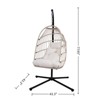 DSVIMOY Egg Chairs, Patio Egg Chair with Stand, Patio Foldable Egg Chair for Bedroom Living Room Balcony, Black & Gray, 43.3"*43.3"*77.95" - 3 of 4