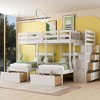 NicBex Full over Twin Bunk Bed Pine Frame Triple Bed Frame with 6 Drawers, Stairs and Full Length Guardrail, No Box Spring Required - 2 of 4