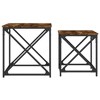vidaXL Nesting Coffee Table Set of 2 - Smoked Oak Engineered Wood with Metal Frame for Living Room, Office - Versatile Furniture - 4 of 4