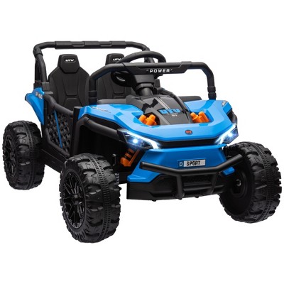Qaba 12V Ride On Truck, 3.7 MPH Battery Powered Electric Car for Kids w/ Remote Control, 4-Wheel Suspension, Lights, Horn & Music