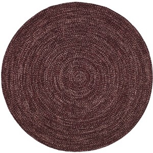 96" x 96" Chenille Tweed Collection Burgundy & Mauve Reversible Indoor Area Utility Round Rug - Better Trends - 1 of 4