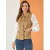 INSPIRE CHIC Women's Buttoned Sleeveless Faux Suede Utility Vest with Cargo Pocket - 2 of 4