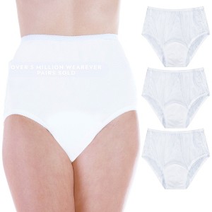 3-Pack Wearever Women's Nylon and Lace Incontinence Panties - 1 of 4