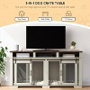Acekool 71" Dog Crate Furniture for 2 Dogs, Removable Divider, Storage, Sliding Barn Door, Double Kennel TV Stand Indoor - 3 of 4