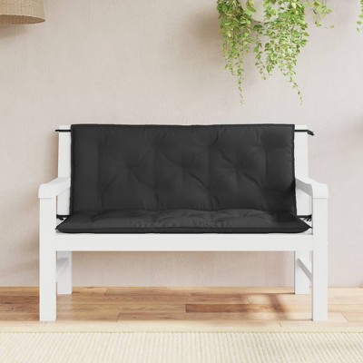 vidaXL Garden Bench Cushions 2pcs Black 47.2 in.x19.7 in.x2.8 in. Oxford Fabric
