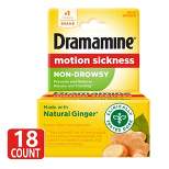 Dramamine Non-Drowsy Naturals Motion Sickness Relief for Nausea, Dizziness & Vomiting - 18ct