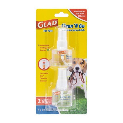 Glad Sanitizing Spray Refills for Clean & Go Dog Waste Bag Dispenser - 2pk/1.01oz