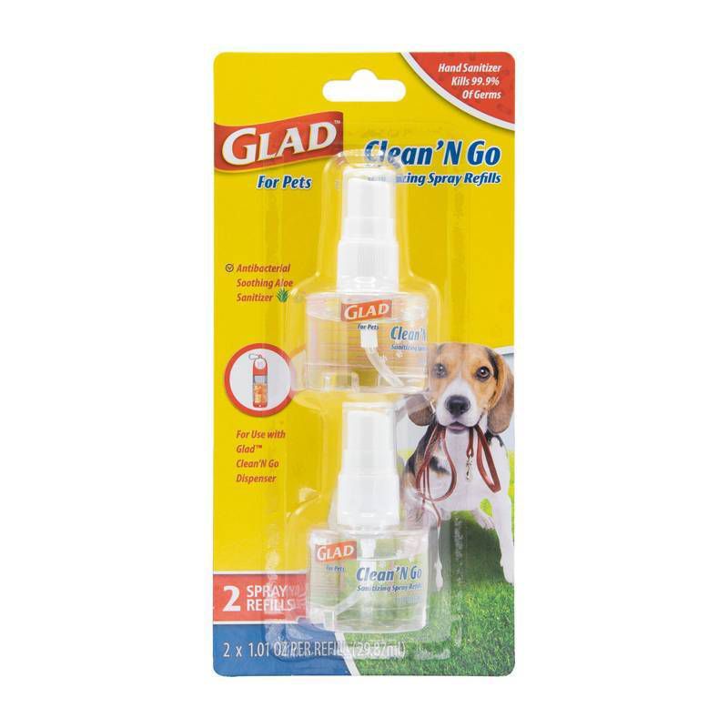 Glad Sanitizing Spray Refills for Clean &#38; Go Dog Waste Bag Dispenser - Tropical - 1.01oz/2pk, 1 of 4