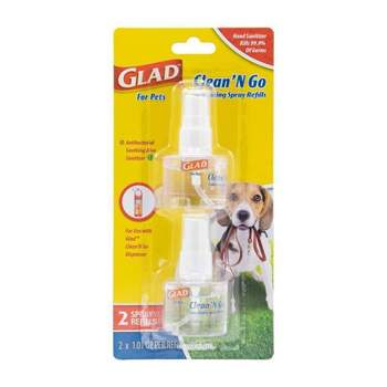 Glad Sanitizing Spray Refills for Clean & Go Dog Waste Bag Dispenser - Tropical - 1.01oz/2pk