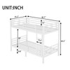 CAVINAS Twin XL White Bunk Bed with Fence & Ladder,Modern Metal Bed Frame for Adults,Teens - 4 of 4