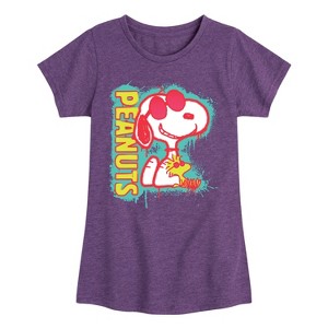 Girls' - Peanuts - Peanuts Snoopy Woodstock Fitted Short Sleeve Graphic T-Shirt - 1 of 4