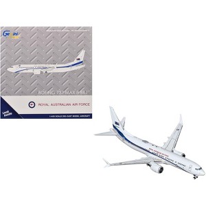 Boeing 737 MAX 8 BBJ Transport Aircraft "Royal Australian Air Force" White with Blue 1/400 Diecast Model Airplane by GeminiJets - 1 of 3