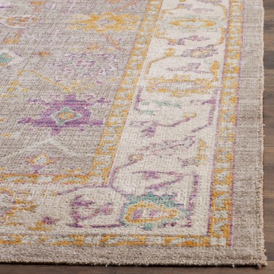 Elegant Gray Transitional 5' x 7' Hand-Knotted Cotton Blend Rug