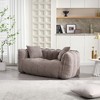 Two-Seater Chenille Beanbag Chair with Soft Foam Core, Square Recliner for Living Room Bedroom and Gaming - 3 of 4