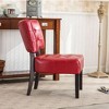 CAVINAS Blended Faux Leather Tufted Accent Chair with Oversized Seating, Wingback Chair, Armless Chairs, Accent Seating for Living Room, Bedroom - 2 of 4