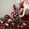 Northlight 3-Finish Shatterproof Ball Christmas Tree with Tinsel - 15.75" - Red and White - image 3 of 4