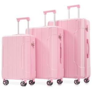 Sapphtopaz 3pcs Hardshell Luggage Sets ABS Lightweight Suitcase Durable Luggage Carry On Suitcase, Double Spinner Wheels (20" 24" 28") - 1 of 4