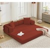 78.5" Corduroy 4-in-1 Folding Convertible Sleeper Sofa Bed, 3-Seater Modular Sofa with DIY Combination and 2 Pillows - 4 of 4