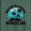 Women's - Instant Message - Walking In A Winter Wonderland Beach Christmas Lightweight French Terry Wide Neck Long Sleeve Shirt - 2 of 4