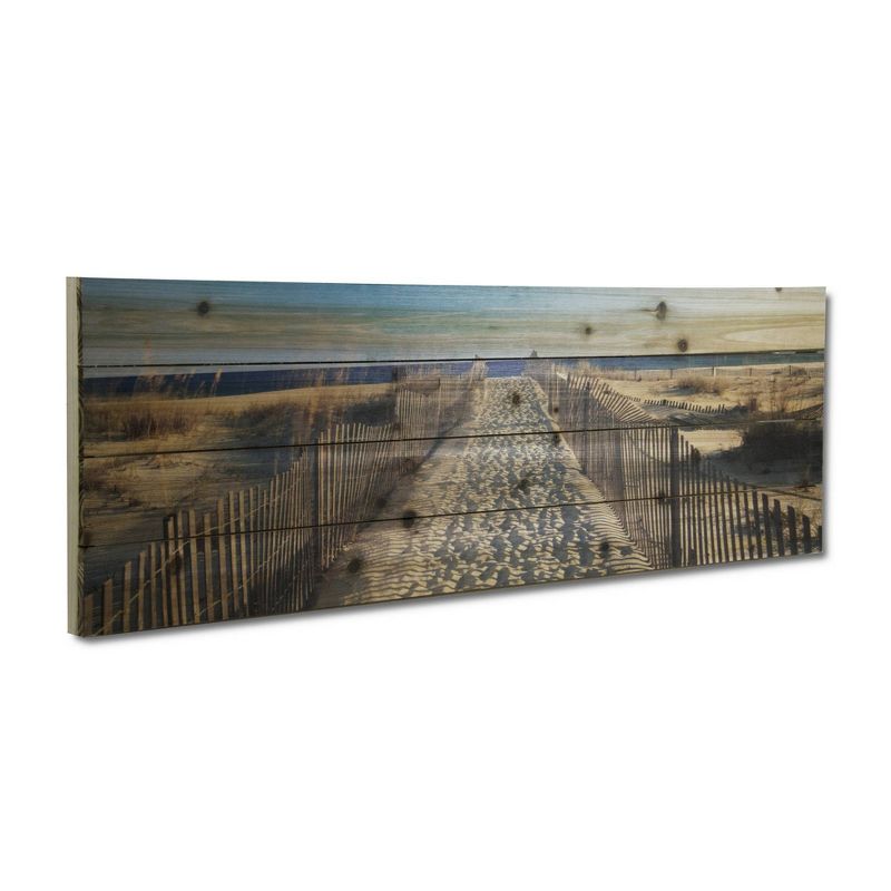 12&#34; x 36&#34; Walk to the Beach Print on Planked Wood Wall Sign Panel - Gallery 57, 4 of 7