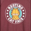 Women's - Garfield - Resting Cat Face Lightweight French Terry Wide Neck Long Sleeve Shirt - 2 of 4