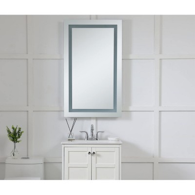 Glossy White LED Rectangular Frameless Mirror with Defrost