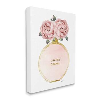Stupell Industries Pink Florals And Blue Splash Fashion Fragrance Gallery  Wrapped Canvas Wall Art, 30 X 40 : Target