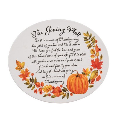 Transpac Ceramic Pumpkin Giving Plate Home Decorations Fall/Harvest