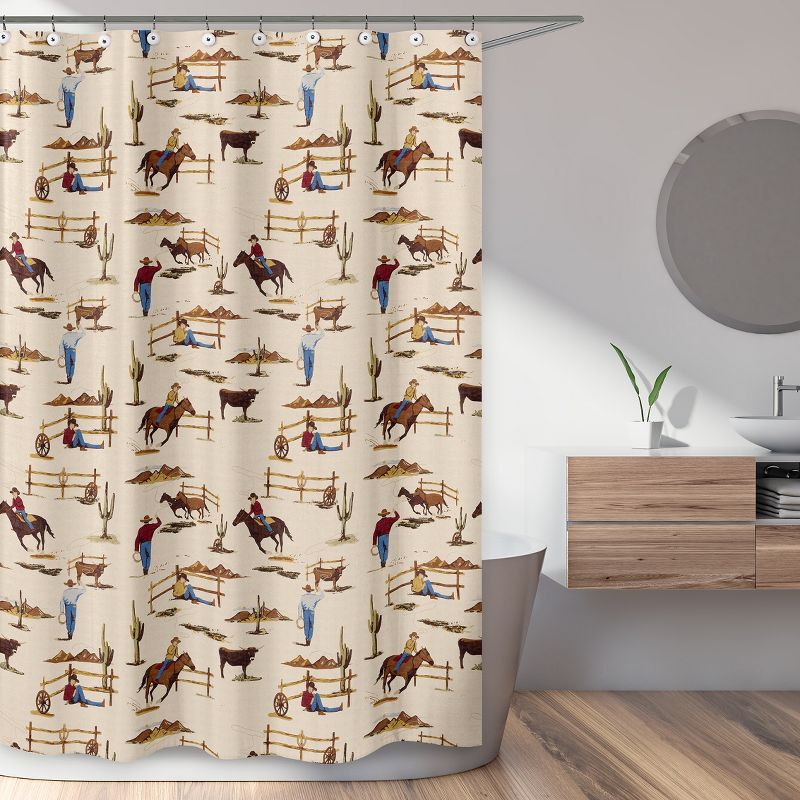 Sweet Jojo Designs Boy Shower Curtain 72in.x72in. Wild West Cowboy Multicolor, 2 of 6