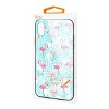 Reiko iPhone XS Max Hard Glass Design TPU Case with Flamingo Design - 4 of 4