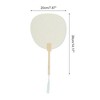 Unique Bargains Portable Double-Sided Long Handle Round Xuan Paper Folding Fans 1 Pc - 2 of 4