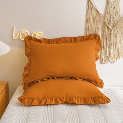 Reversible Pillow Cover – Soft Shabby Chic Ruffled Pillowcases, Wrinkle Resistant, Envelope Closure, Queen/King/Body