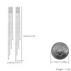 Women’s Silver-Tone Copper Linear Tassel Drop Earrings, Modern Pave CZ Fringe Design, Long Dangle Style, Elegant Jewelry for Formal & Party Occasions - 4 of 4