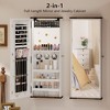Fredees LED Mirror Jewelry Cabinet, Wall or Door-Mounted Full-Length Mirror with Storage, Lockable Armoire with Rounded Corners - 3 of 4