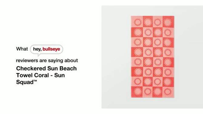 Checkered Sun Beach Towel Coral - Sun Squad&#8482;, 2 of 8, play video