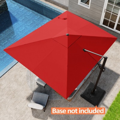Pellebant 11 x 9 FT Cantilever Umbrella UV30+ Outdoor 360 Degree Rotation Offset Umbrella 6 Heights Adjustable Cantilever Patio Umbrella