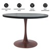 LeisureMod Bristol 36" Round Dining Table with MDF Top and Walnut Steel Pedestal Base for Modern Kitchen and Dining Room - 4 of 4