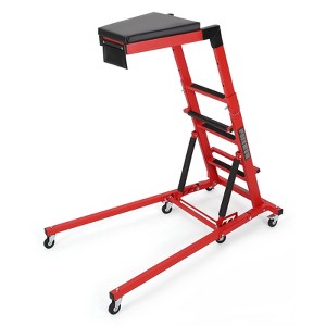 400lb Heavy-Duty Engine Creeper - Adjustable 48" to 66" Automotive Mechanic Stool w/ 6 Swivel Wheels & Tool Pouch - 1 of 4