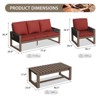 EAGLE PEAK  4 Pieces Natural Cedar Wood Patio Furniture, Outdoor Conversation Set with Coffee Table - 2 of 4