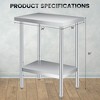 Stainless Steel Table, 2 Tier Small Commercial Kitchen Prep Table , Adjustable Storage Shelf, Glooves & Dishcloth, for Home Restaurant Kitchen - 3 of 4