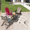 Tangkula 4PCS Patio Folding Adirondack Chair Weather Resistant Cup Holder Yard Red - 3 of 4